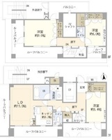 間取図/区画図:103平米・3LDK・最上階メゾネットタイプ